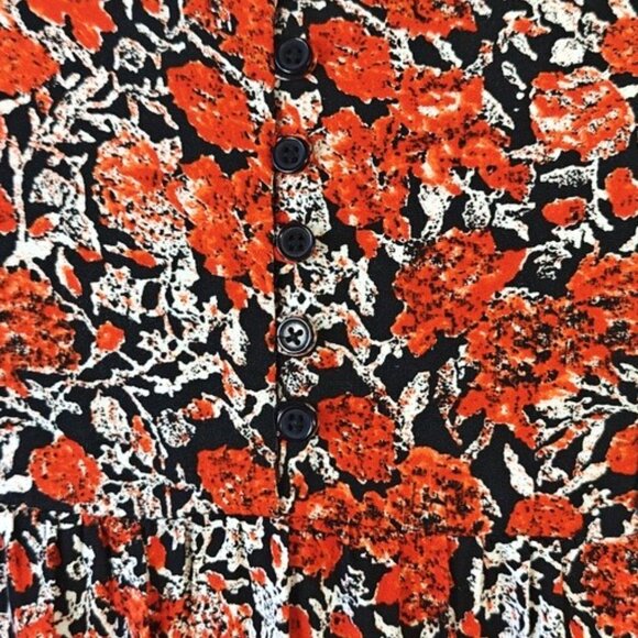 Caffé Marrakesh Size L  Floral 3/4 Sleeve Babydoll Boho Blouse Hippie Top - Picture 3 of 6